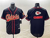Men's Kansas City Chiefs Black Team Big Logo With Patch Cool Base Stitched Baseball Jersey,baseball caps,new era cap wholesale,wholesale hats